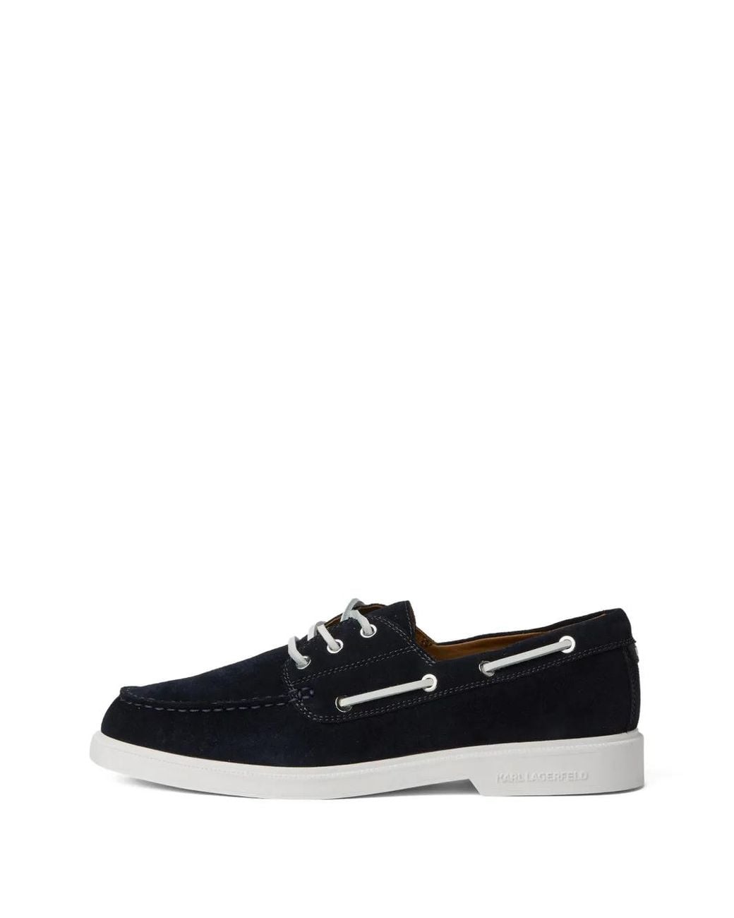 Karl Lagerfeld White Kori Boat Shoes for men