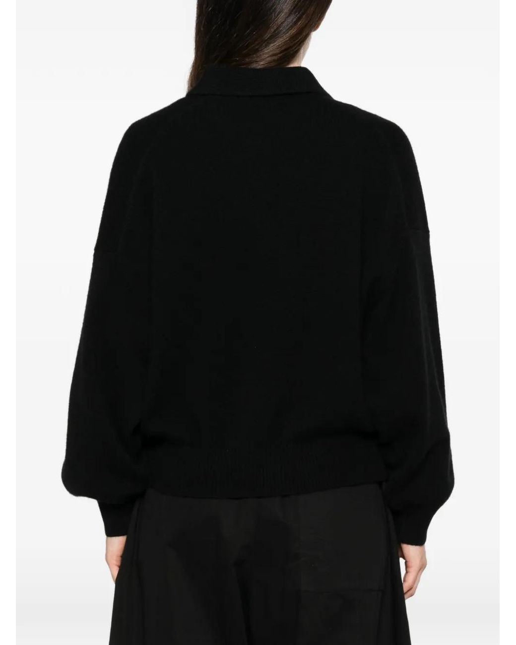 Lisa Yang Black Etta Button-Up Polo Shirt