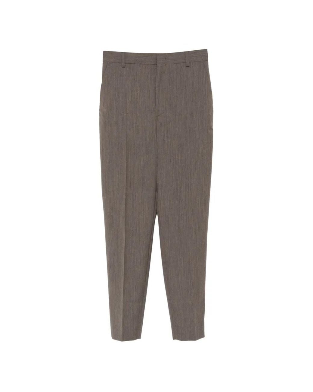 Moschino Gray Pressed-Crease Tailored Trousers