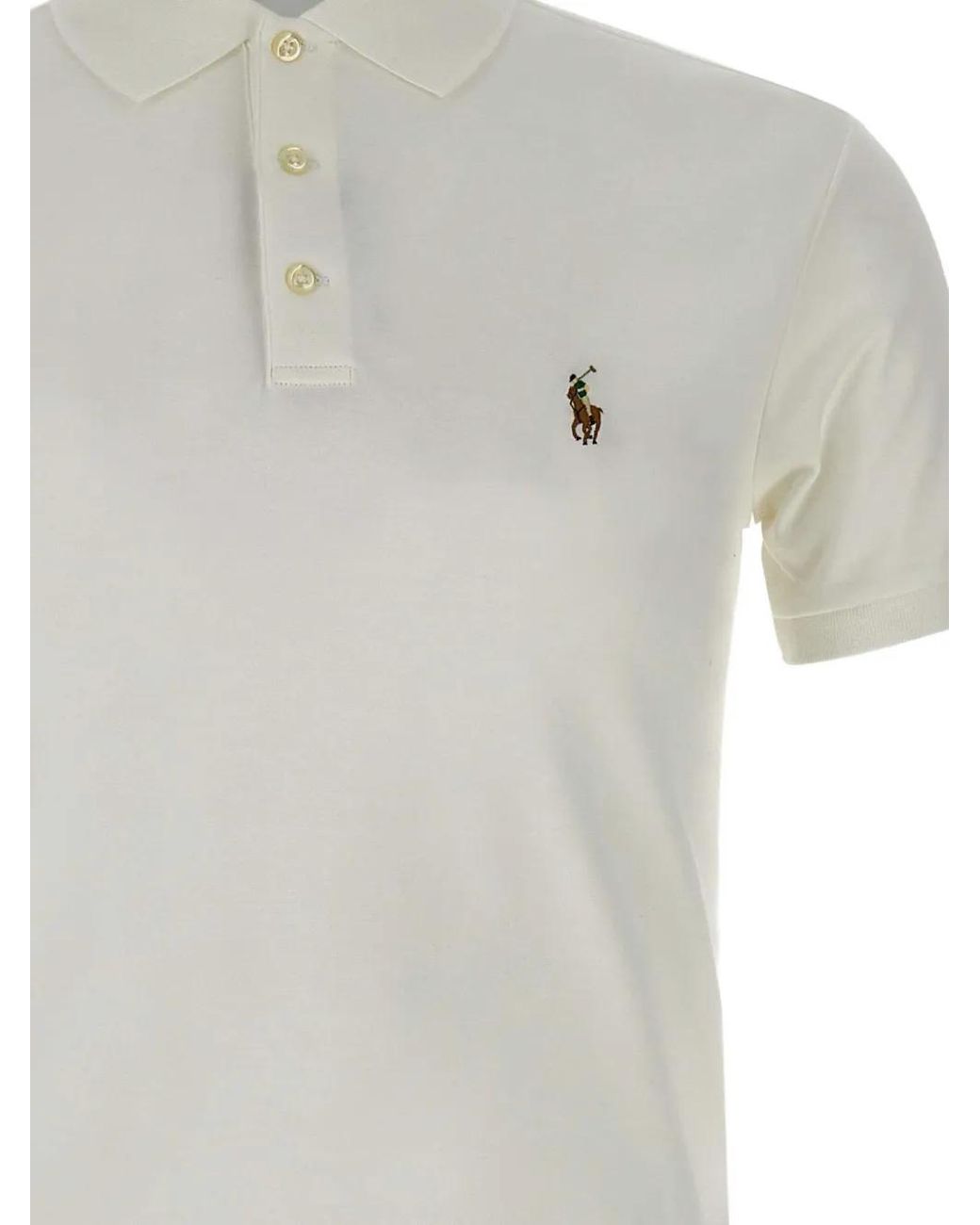 Polo Ralph Lauren Polo Pony-Embroidered Polo Shirt in White for Men | Lyst