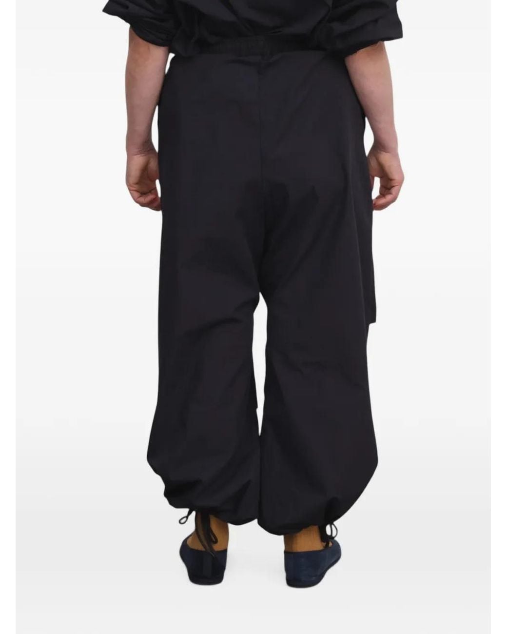 Baserange Black Uro Drawstring Trousers