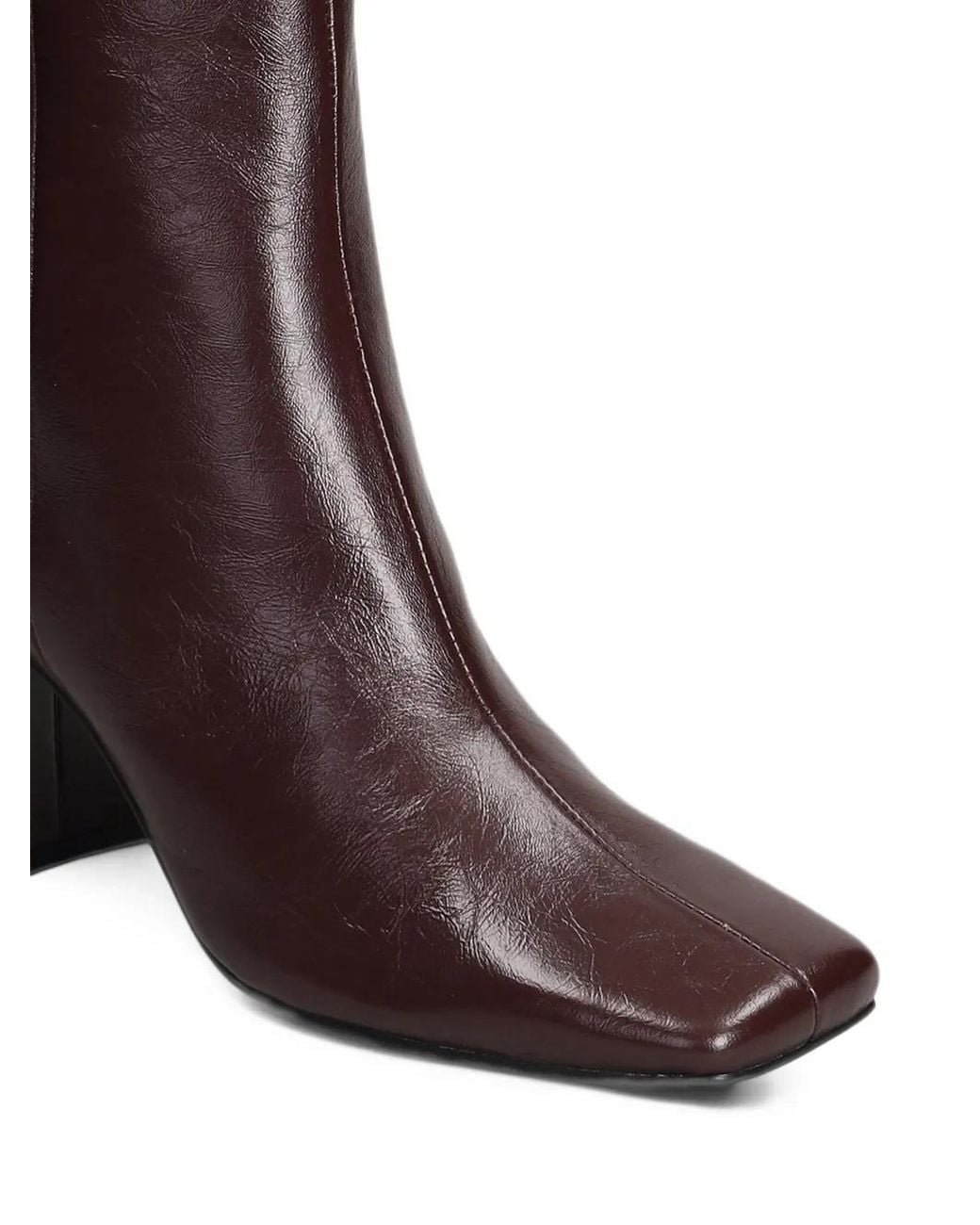 Bibi Lou Brown Square-Toe Ankle Boots