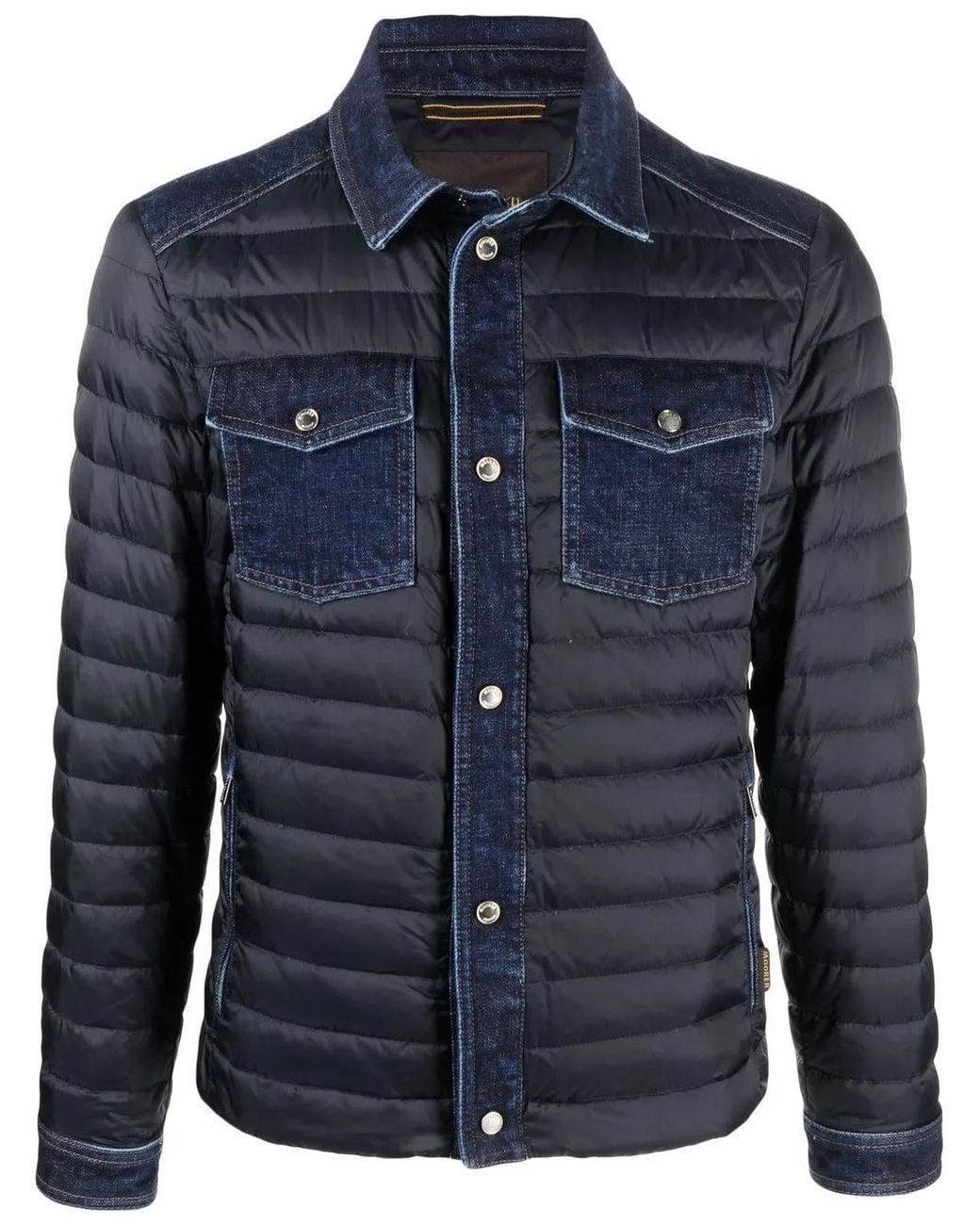 Moorer Gewatteerd Shirtjack in het Blue voor heren