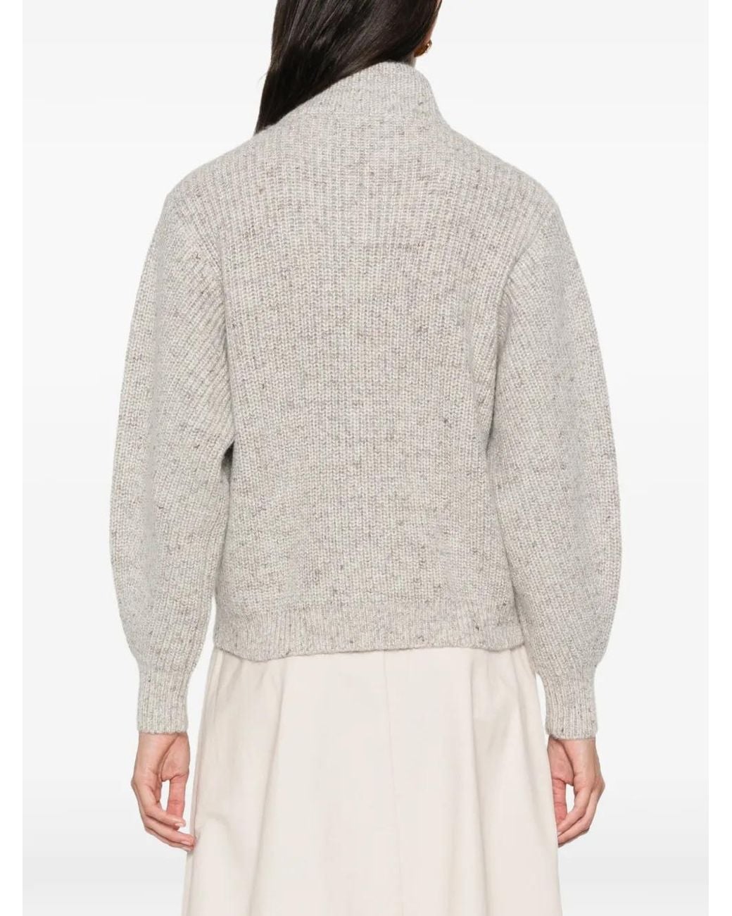Fabiana Filippi White Patch-Pocket Zip-Up Cardigan