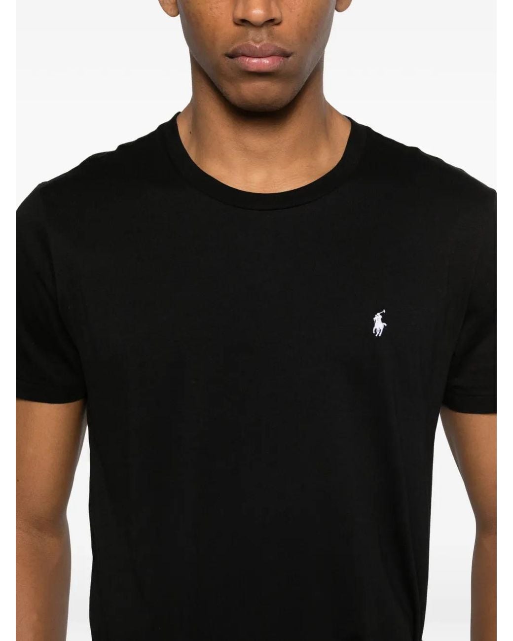 Polo Ralph Lauren Black Polo Pony-Embroidered T-Shirt for men