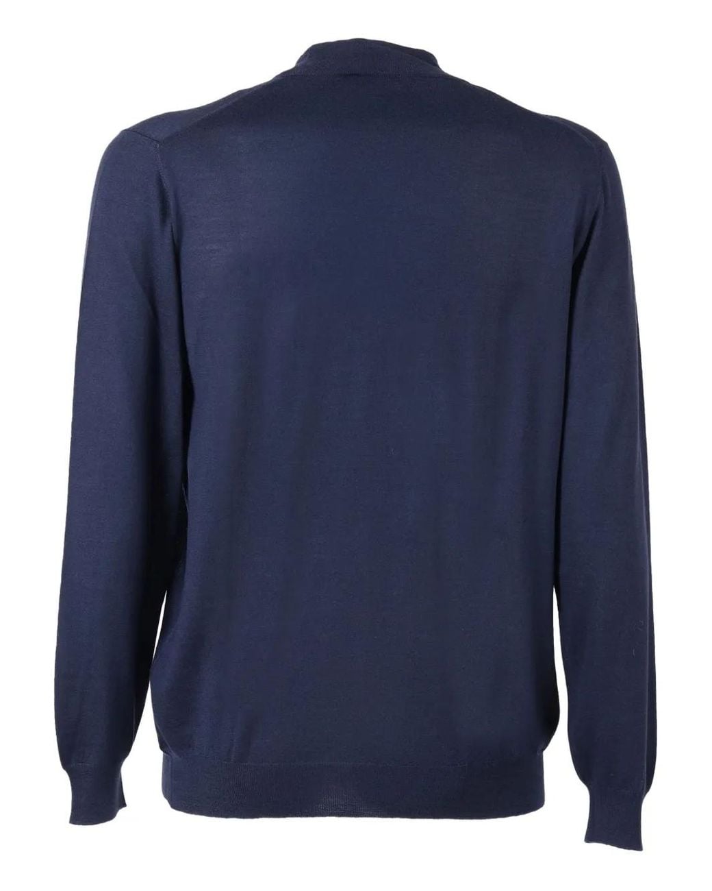 Fedeli Blue Mock-Neck Sweater for men