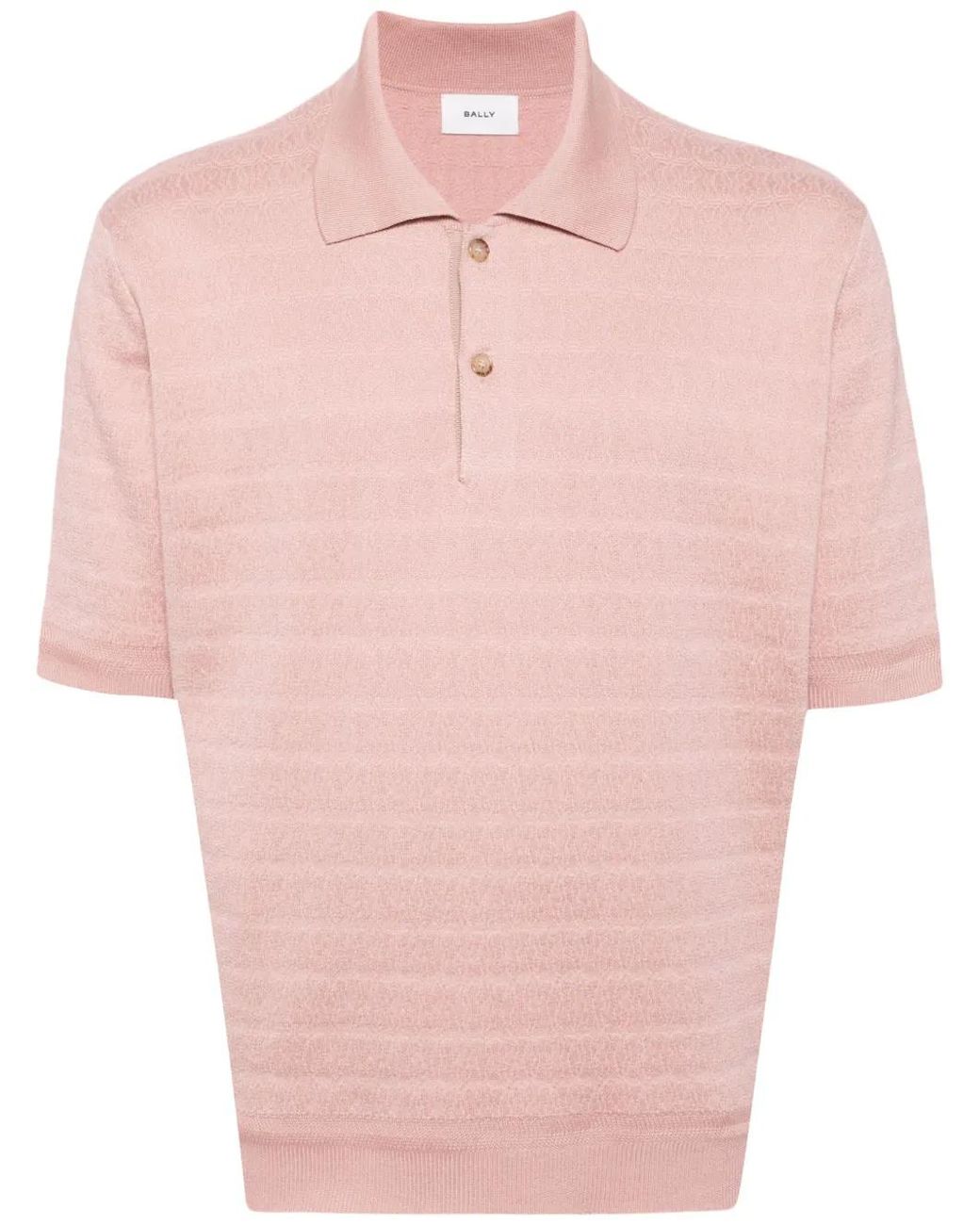 Bally Pink Horizontal Stripe Polo Shirt for men