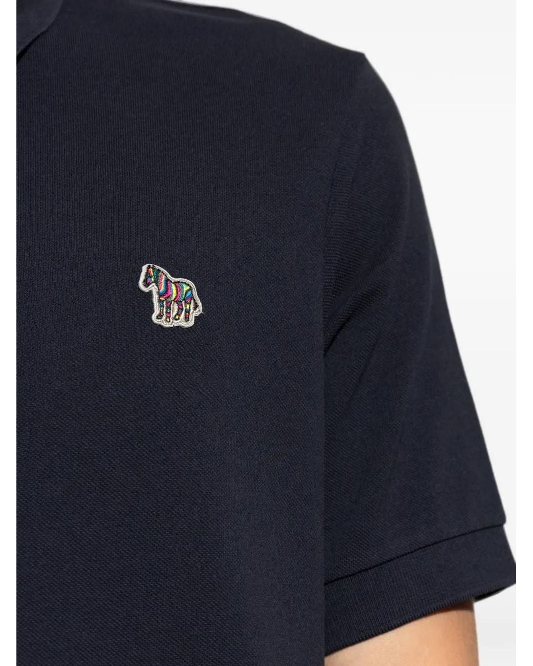 Paul Smith Blue Polo À Patch Zebra for men