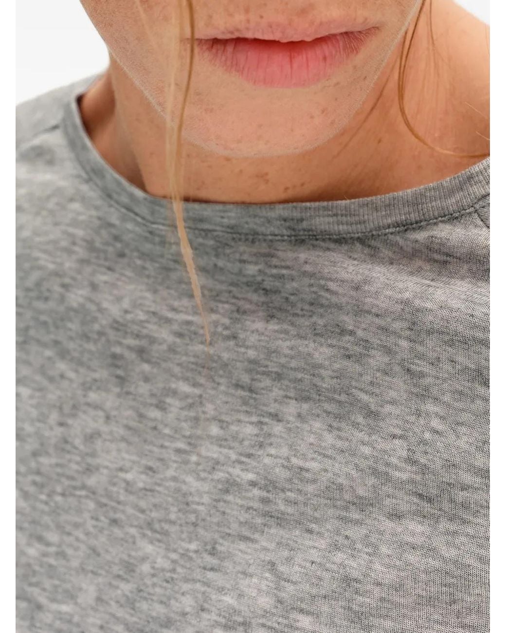 Bimba Y Lola Gray Melange Gathered Raglan T-Shirt