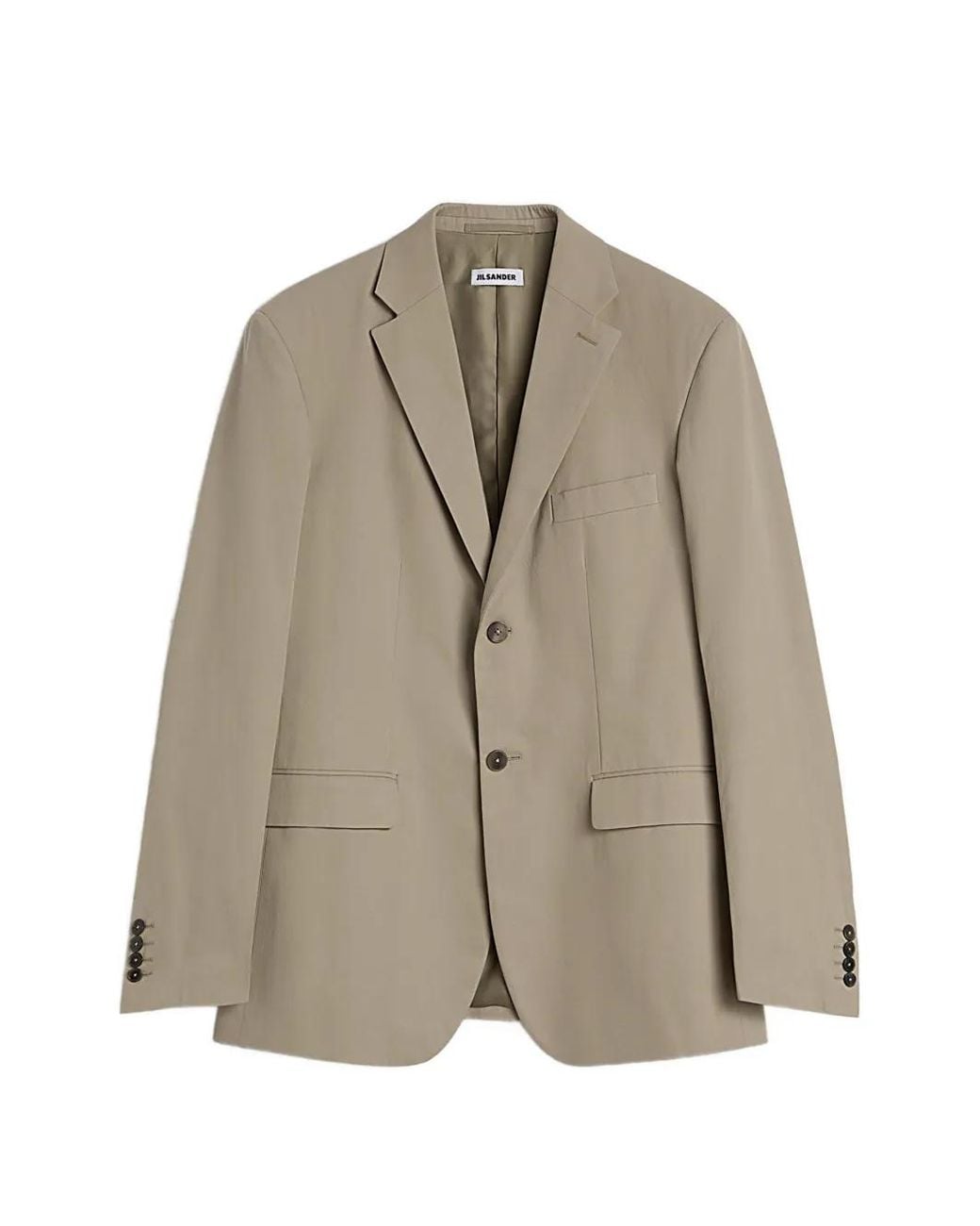 Jil Sander Natural Single-Breasted Cotton Blazer for men