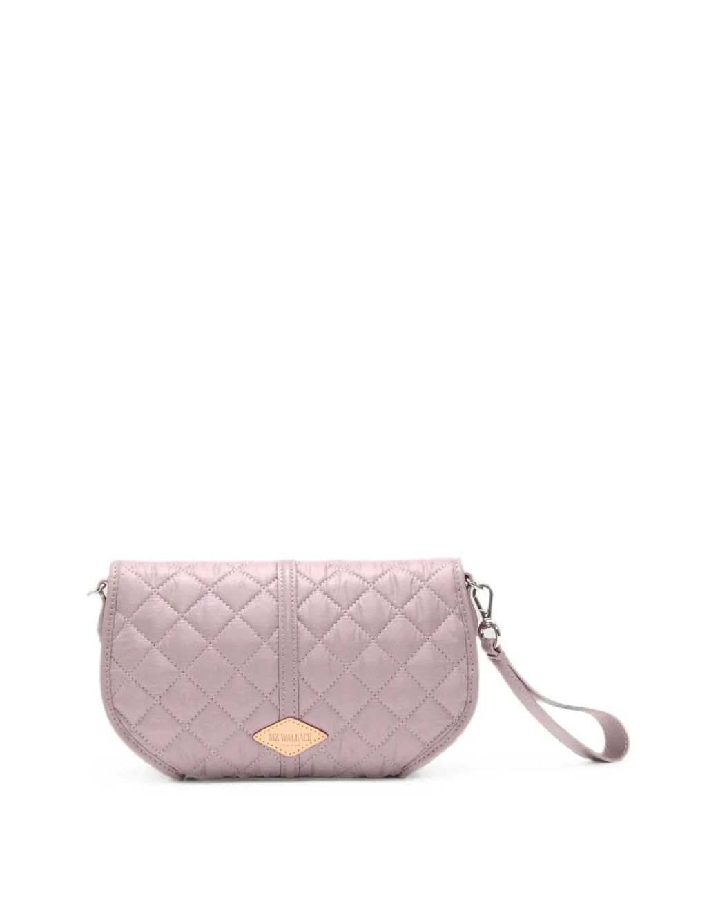 MZ Wallace Pink Small Astor Quilted Clutch Bag