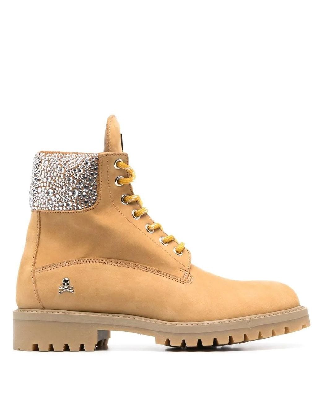 Philipp Plein Natural The Hunter Crystal Embellished Ankle Boots