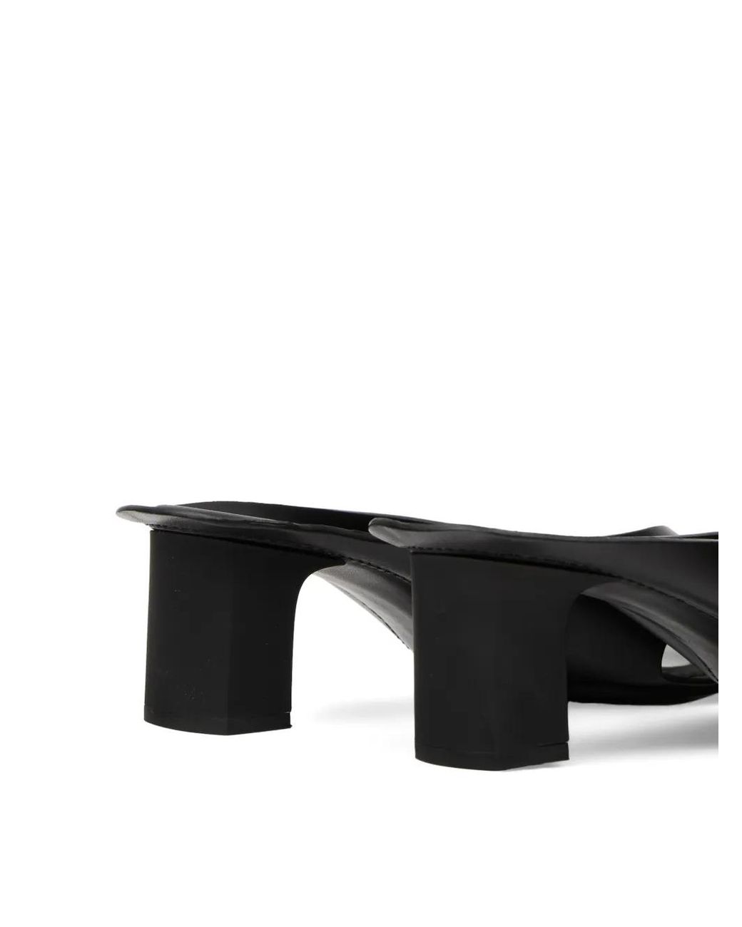 MM6 by Maison Margiela Black Anatomic Leather Flip-Flop Mules