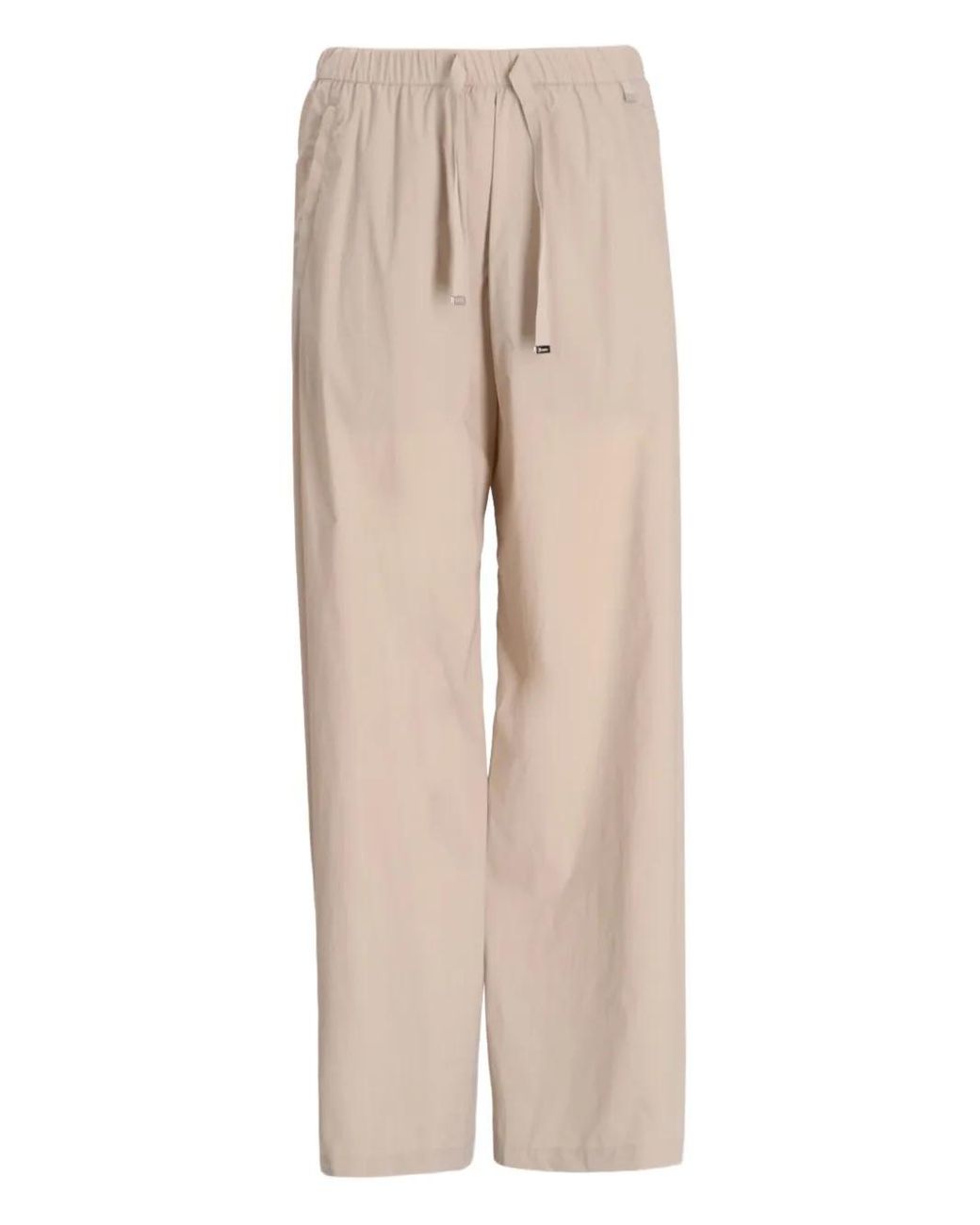 Herno Natural Drawstring Straight-Leg Trousers