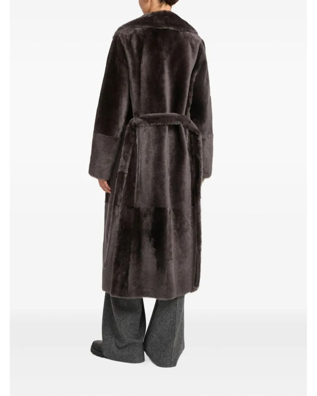 Yves Salomon Black Reversible Shearling Coat