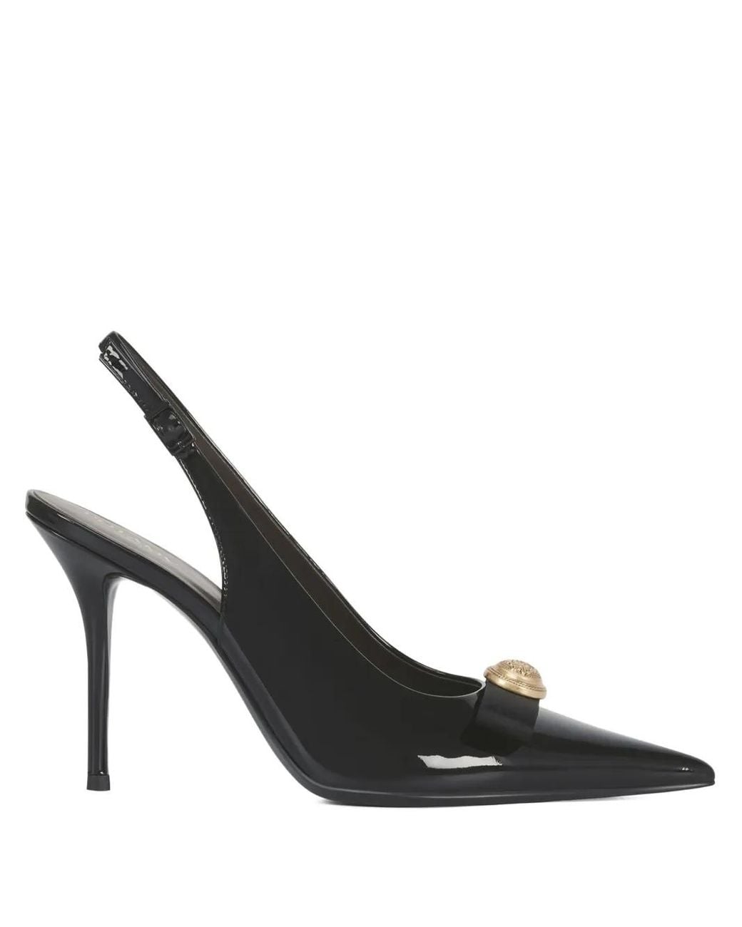 POTAMY Black 110Mm Leather Heeled Pumps