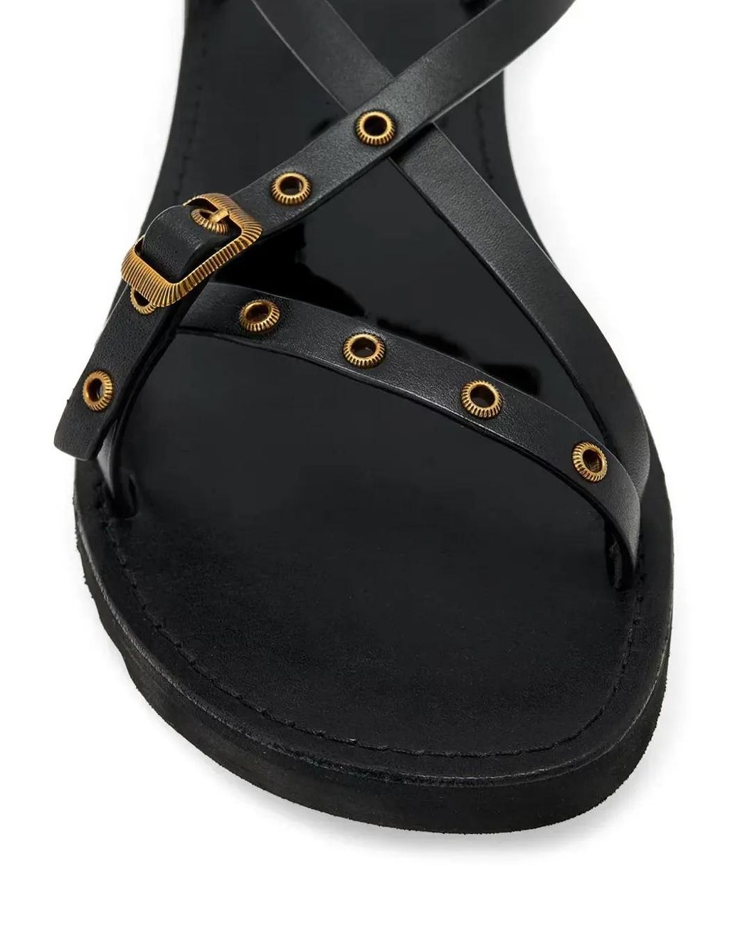 AllSaints White Tyla Eyelet-Embellished Buckled Sandals