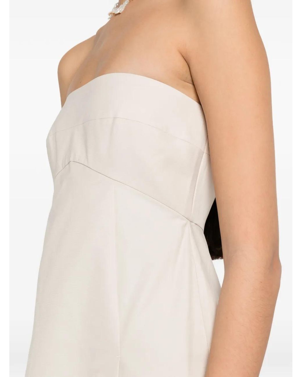 St. Agni White Pleated Cocoon Dress