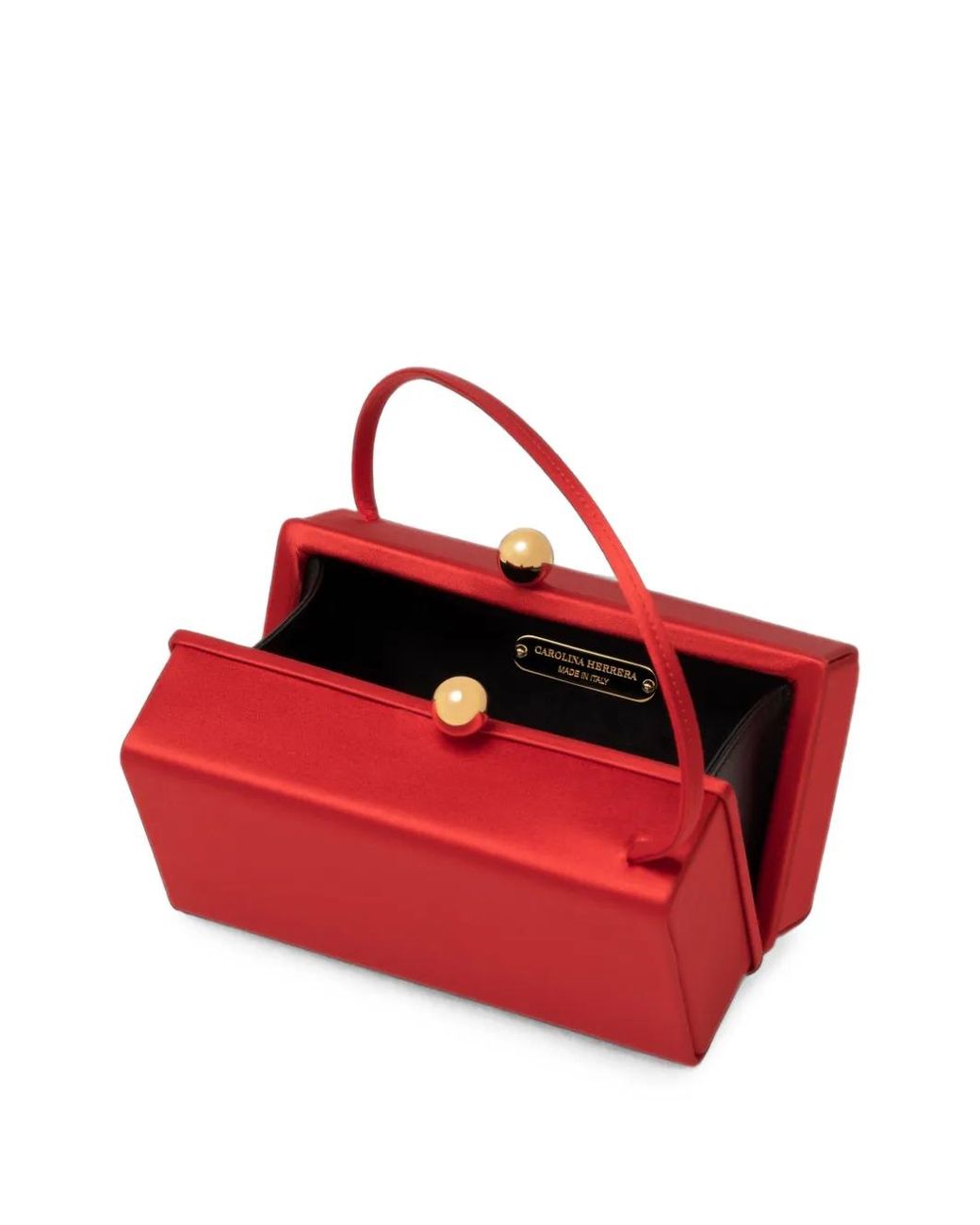 Carolina Herrera Red Mini Mimi Satin Clutch Bag