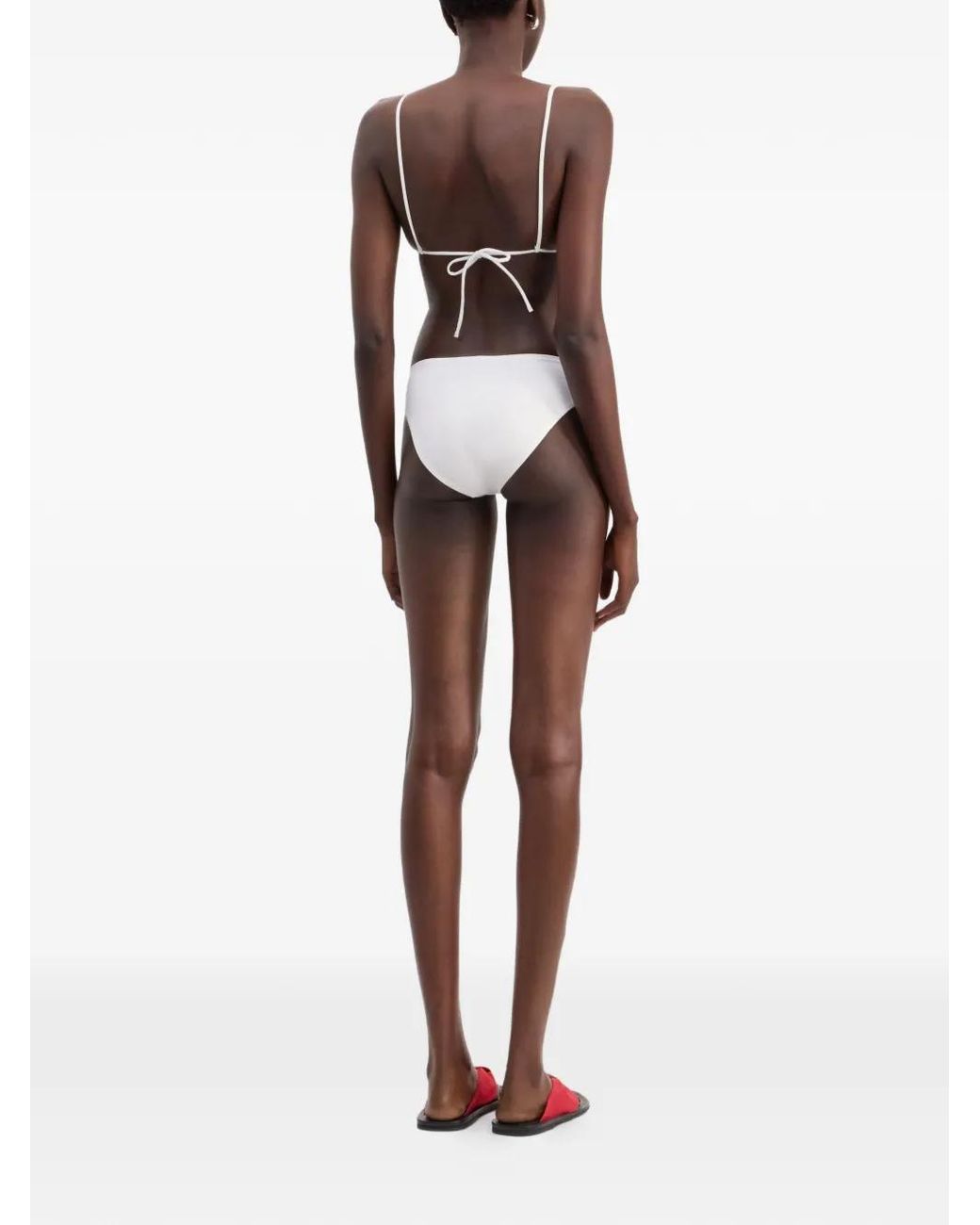 Loulou de Saison White Triangular-Shape Bikini Top