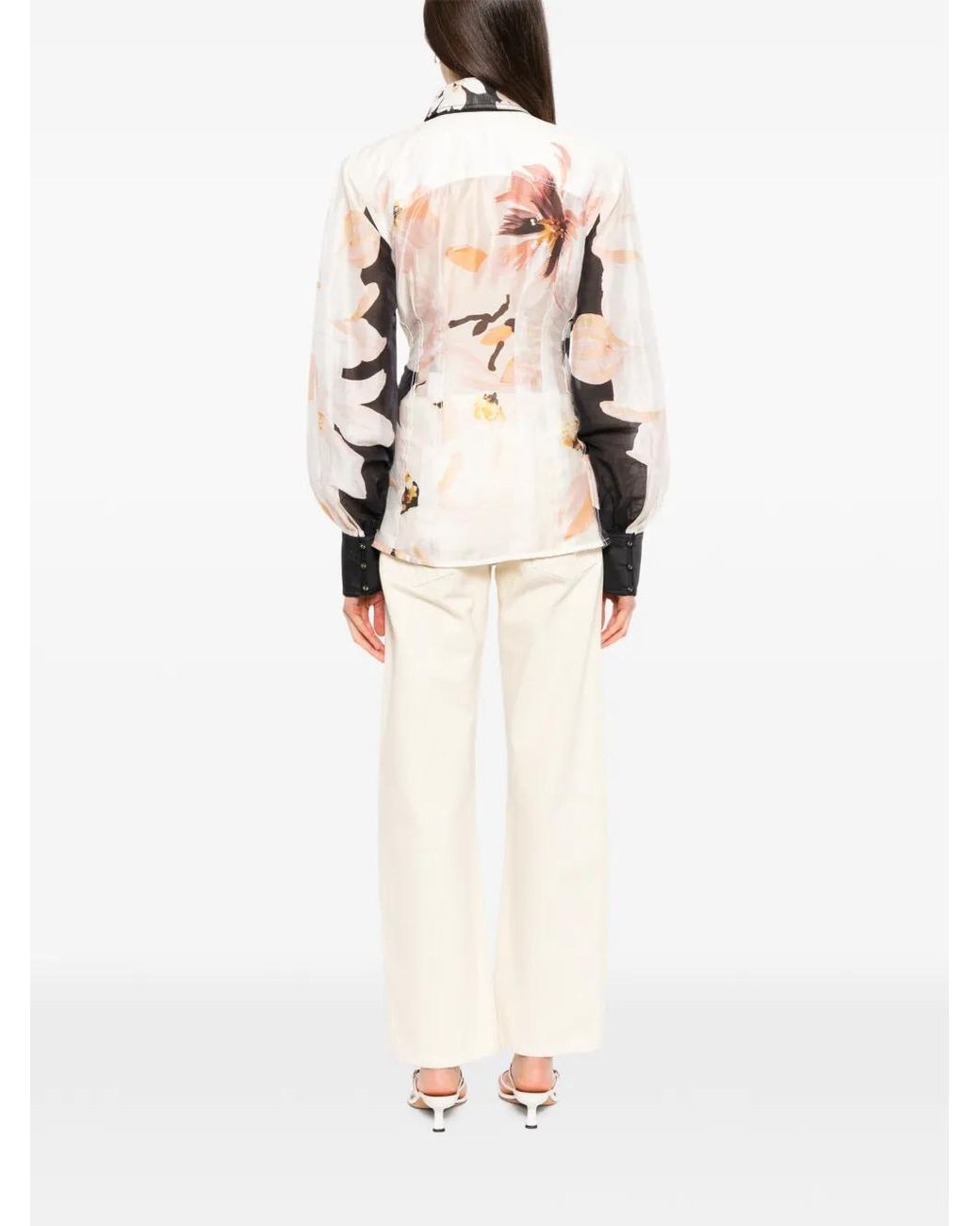 Aje. Rosanna Blouse in het White