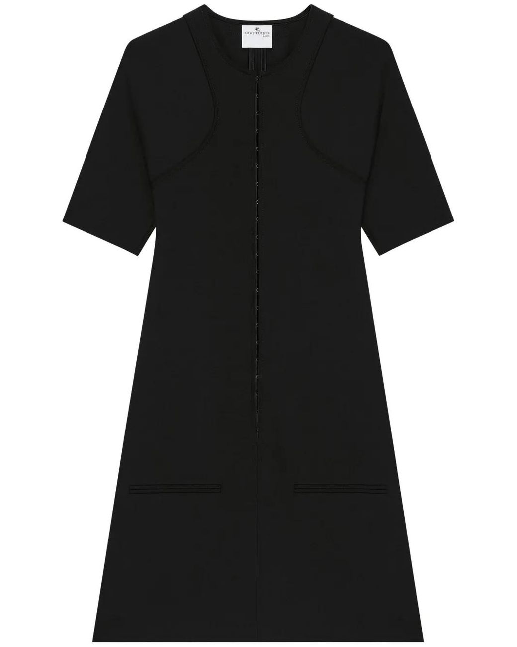 Courreges Black A-Line Mini Dress