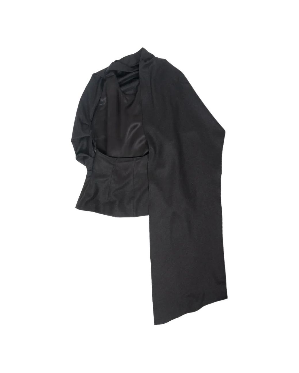 Rohe Black Draped Open-Back Top