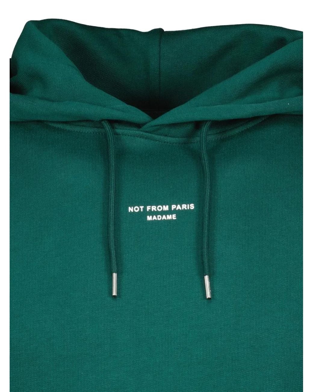 Drole de Monsieur Green Slogan-Detail Hoodie for men