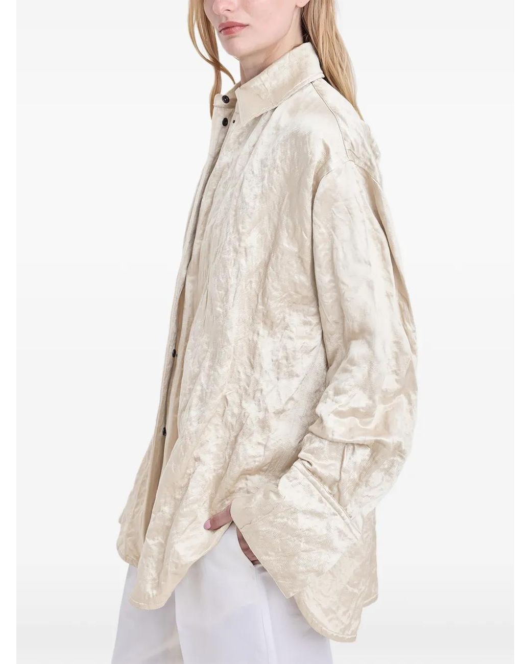 FFORME White Ozzy Crinkled-Effect Shirt