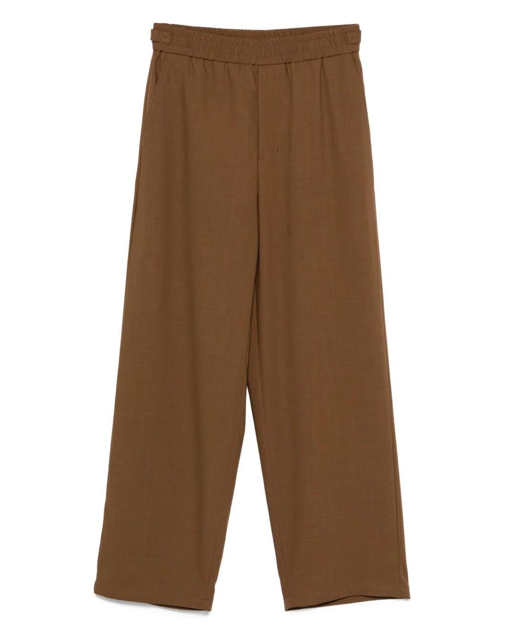 AMI Brown Elastic-Waist Trousers for men