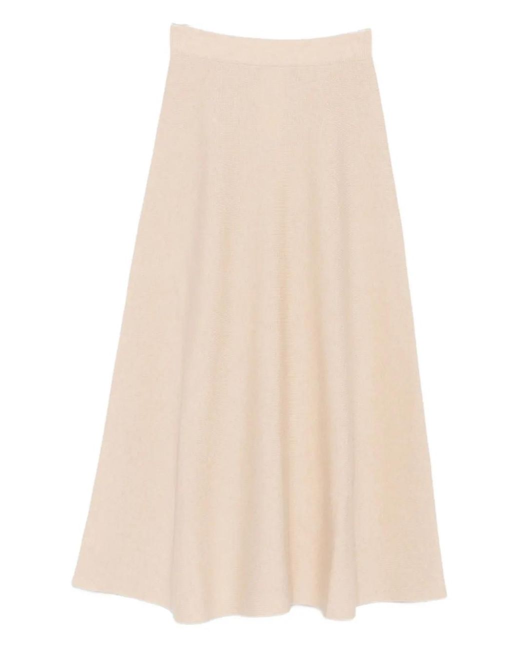 Max Mara Natural Ribbed Flared Skirt
