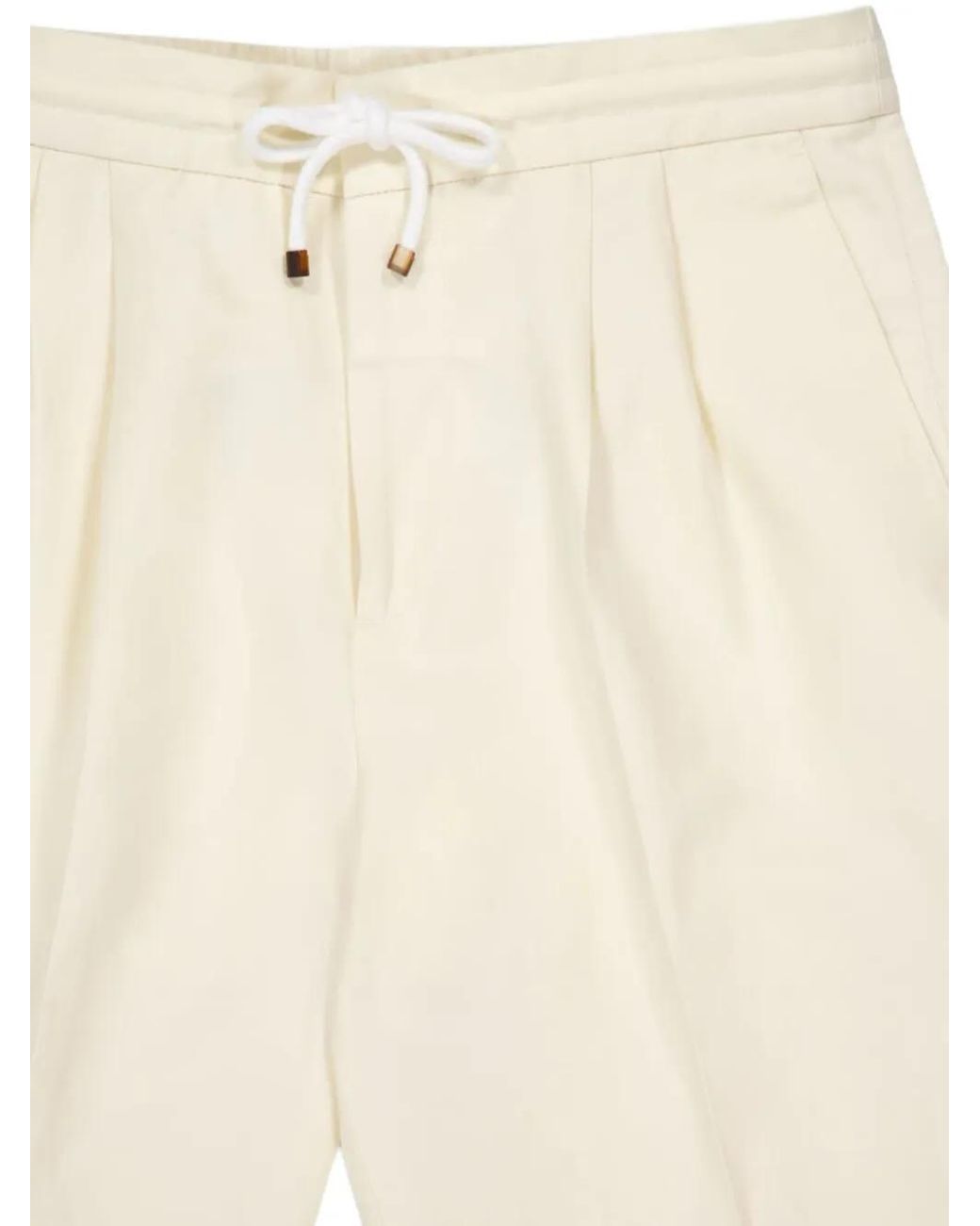 Brunello Cucinelli Natural Drawstring Trousers for men