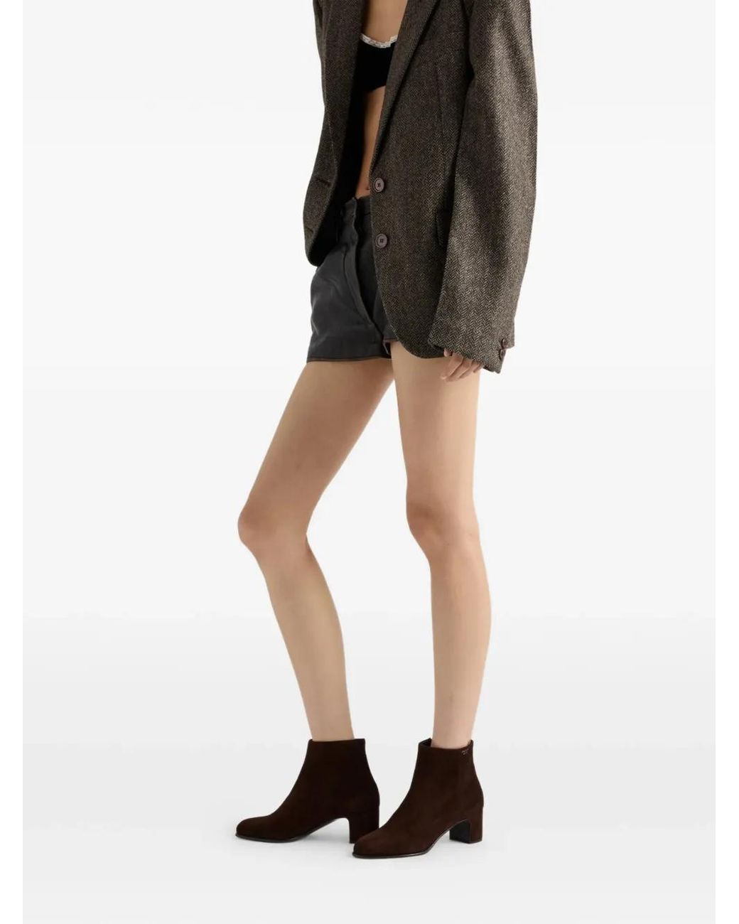 Prada Black Stiefel Mit Seitlichem Reißverschluss