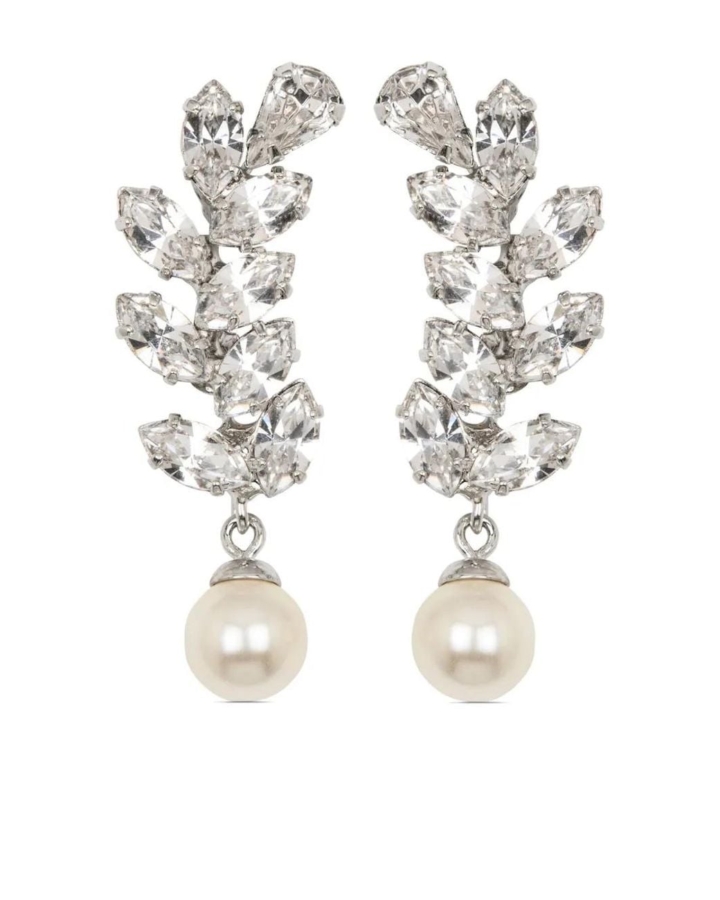Jennifer Behr White Verla Crystal Earrings