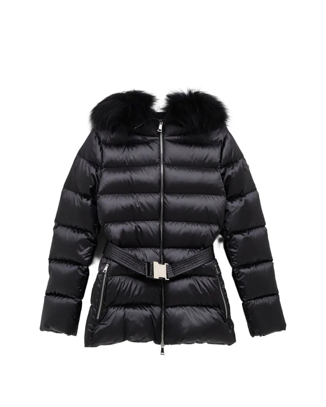Moncler Black Cupidones Shearling-Trimmed Short Down Jacket