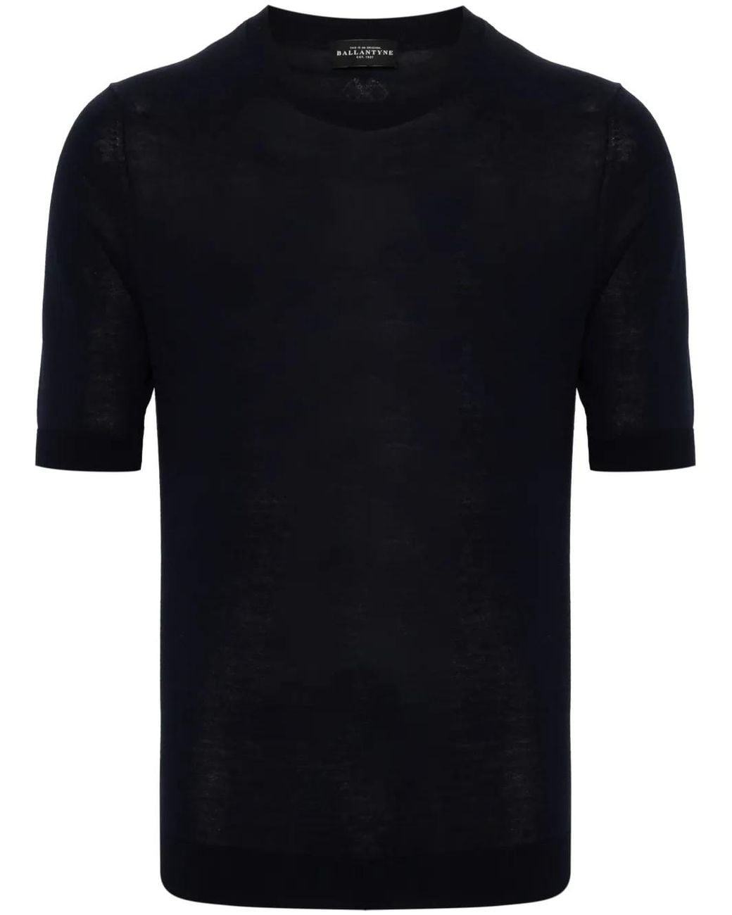 Ballantyne Black Ribbed-Trim T-Shirt for men