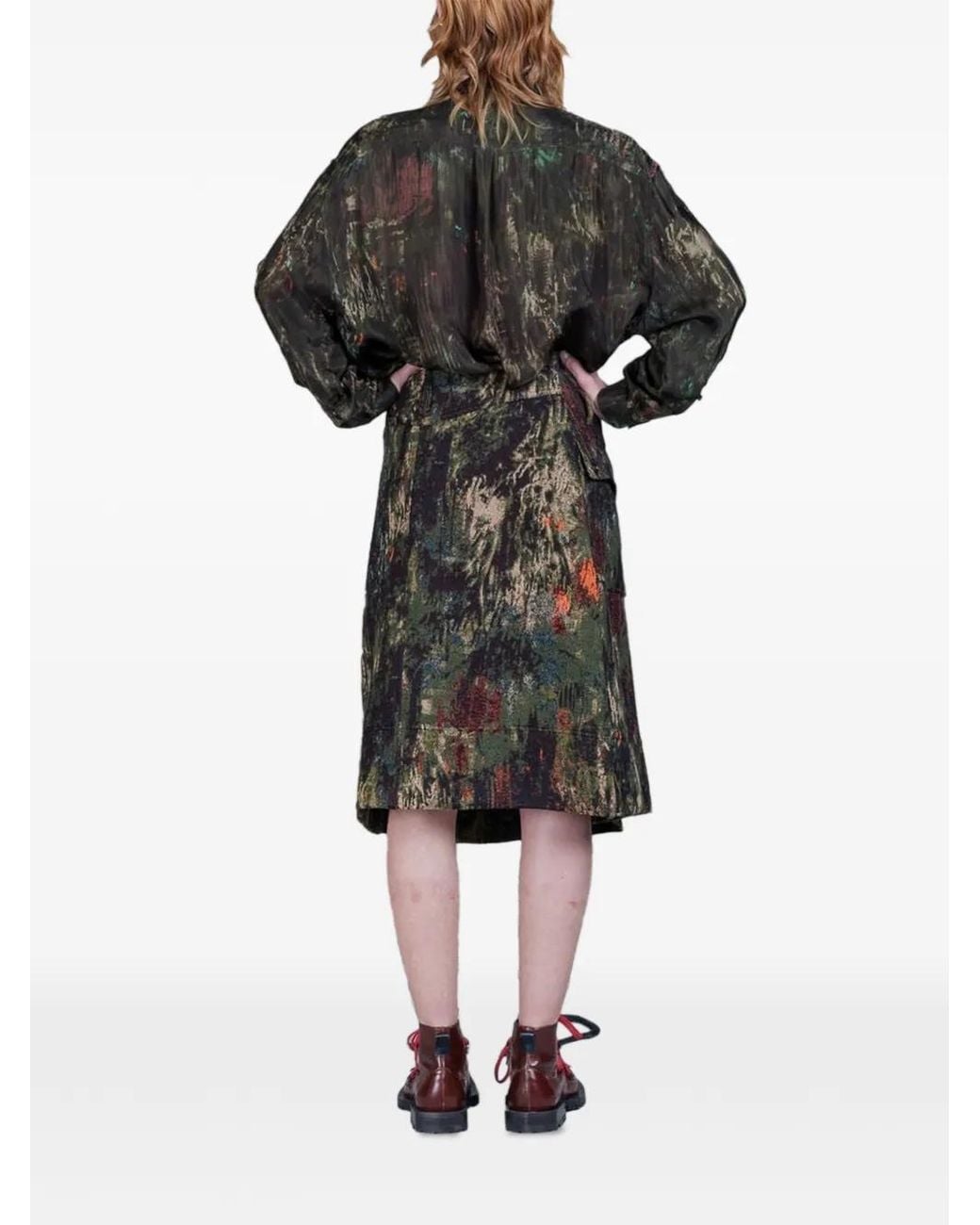 Henrik Vibskov Green Double Ki Wrap-Front Shirt