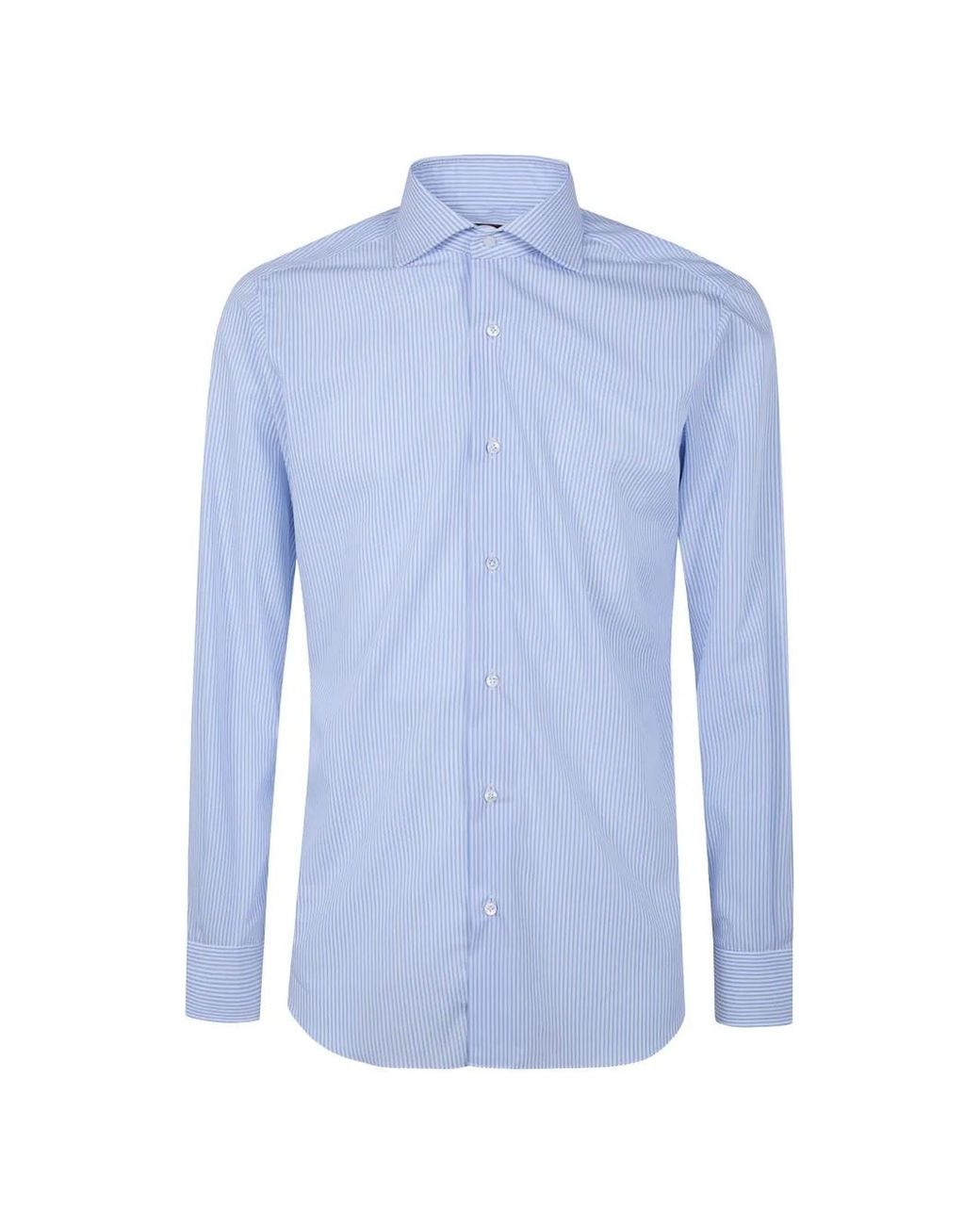 Barba Napoli Blue Striped Shirt for men