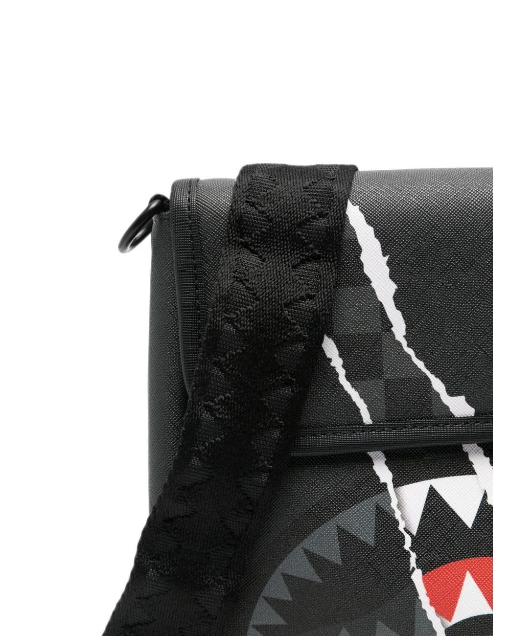 Sprayground Black Shark Mouth Messenger Bag for men