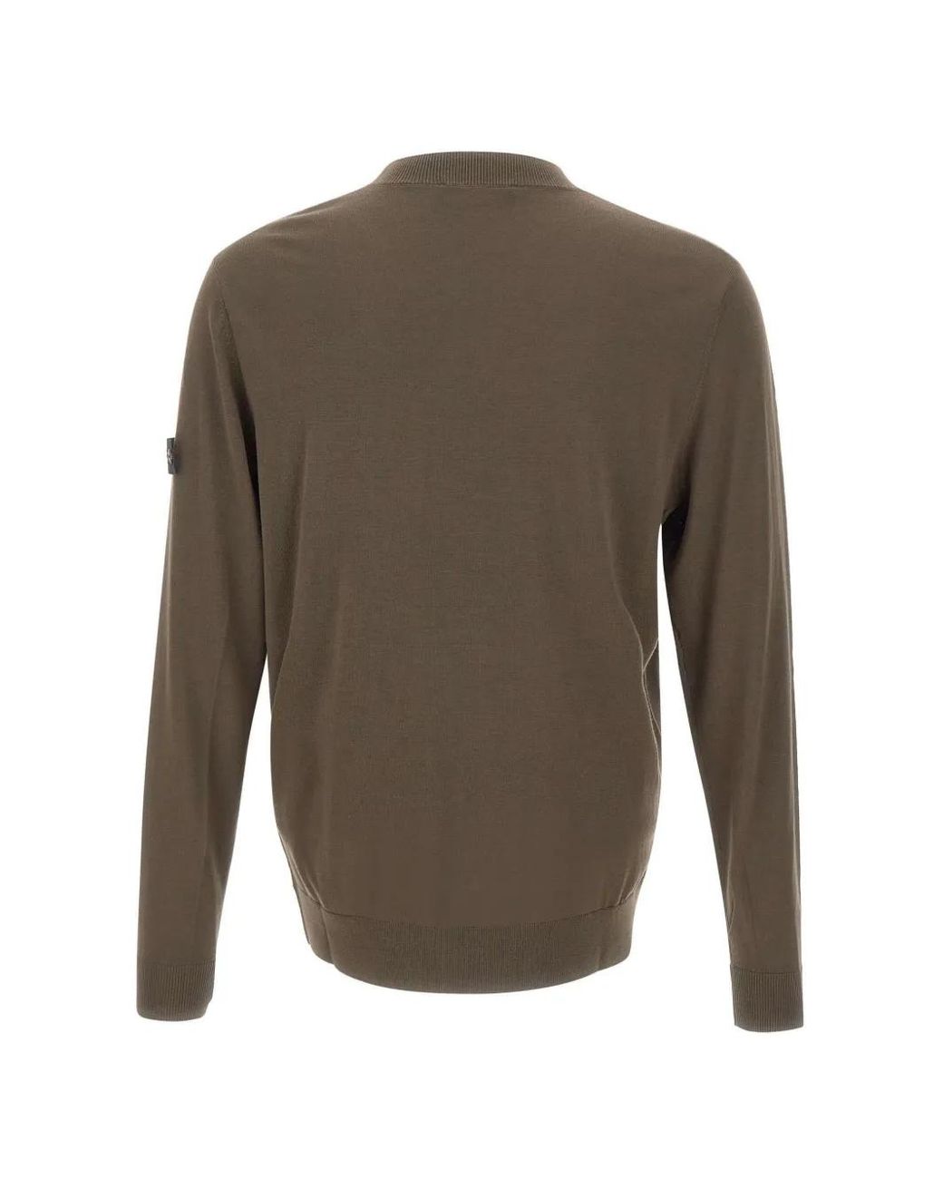 Peuterey Gray Logo-Patch Crew-Neck Sweater for men