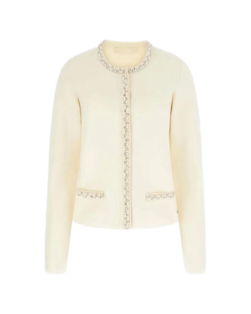 Guess White Bead-Embellished Cardigan