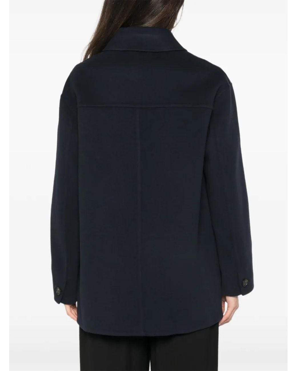 Max Mara Wollen Mantel Met Enkele Rij Knopen in het Black