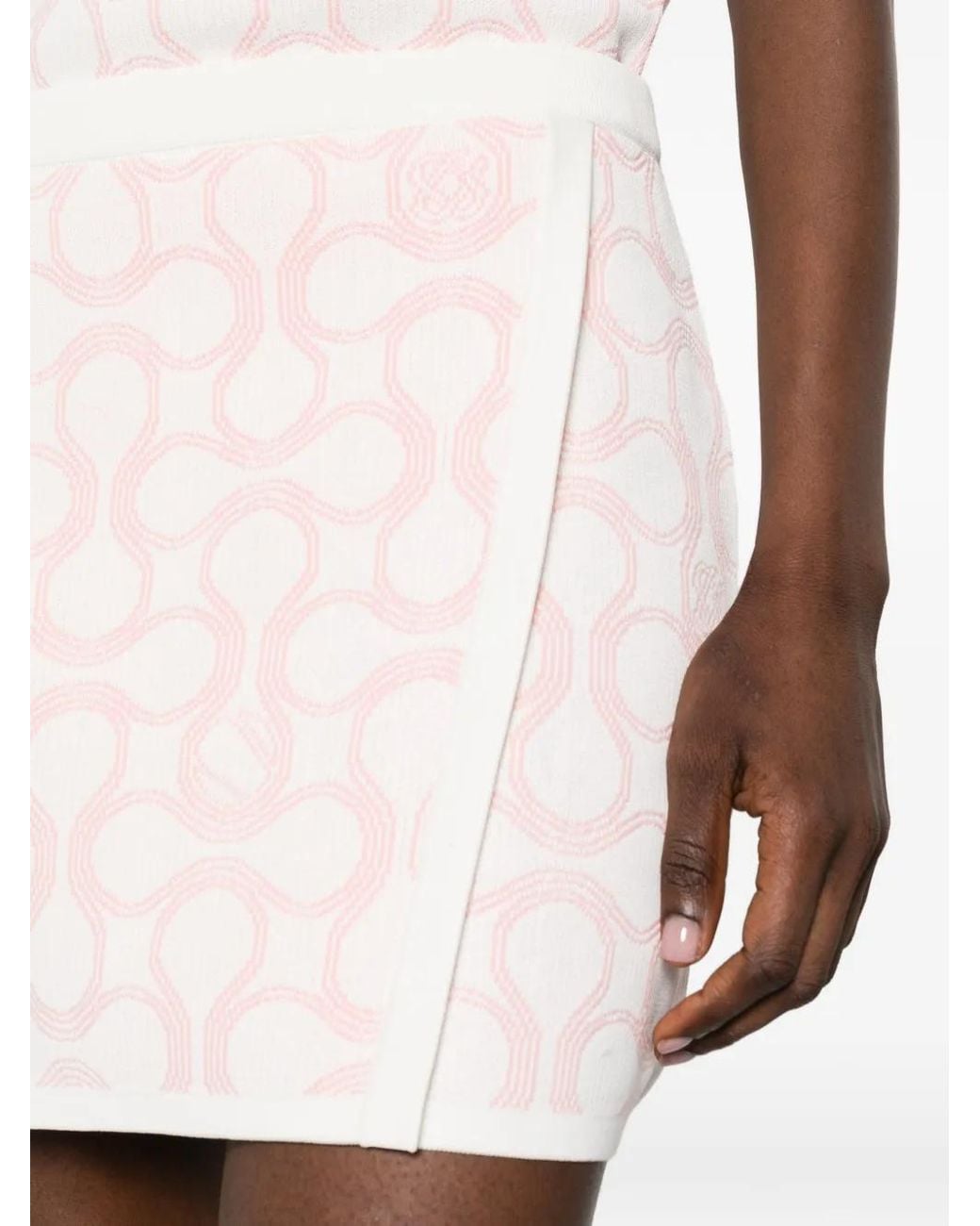 Casablanca Pink Geometric Print Wrap Skirt