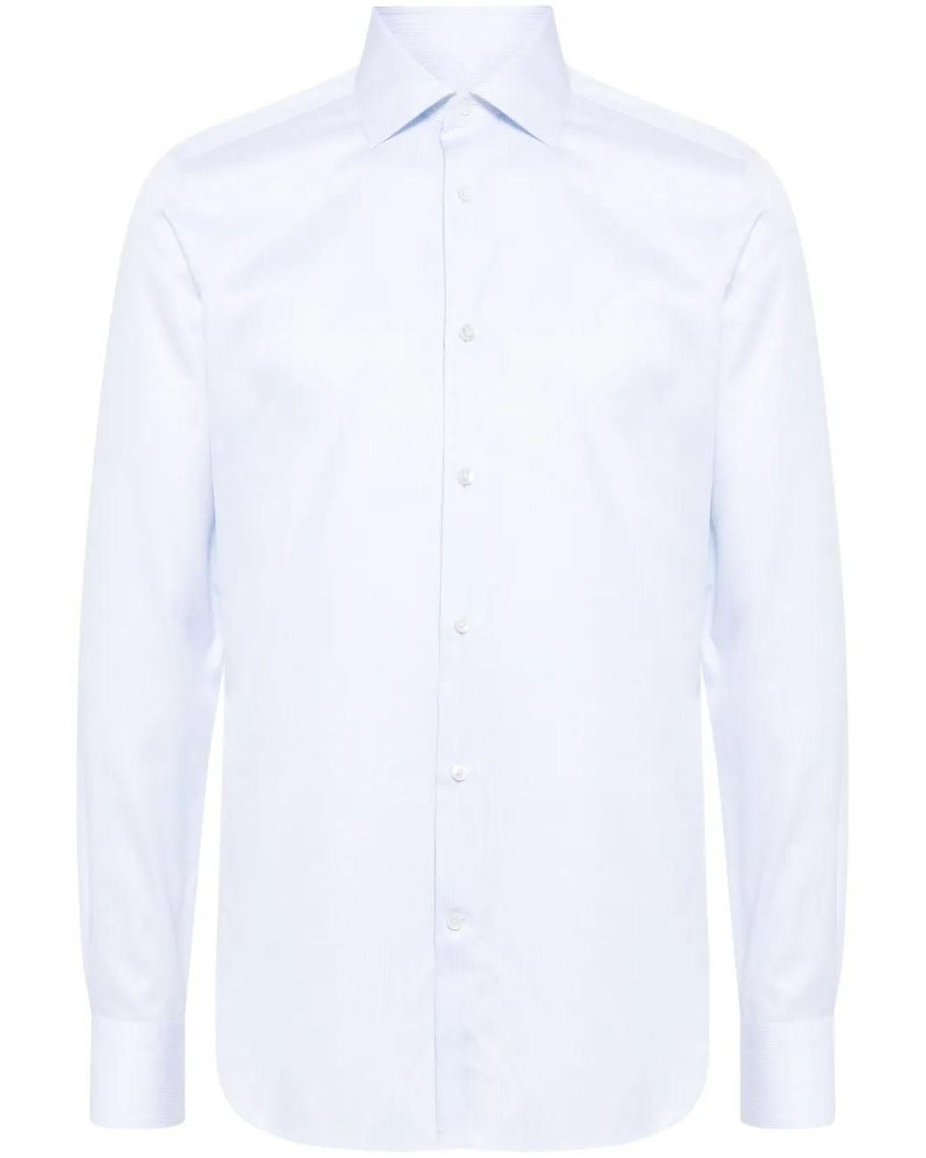 Zegna White Pinstriped Shirt for men