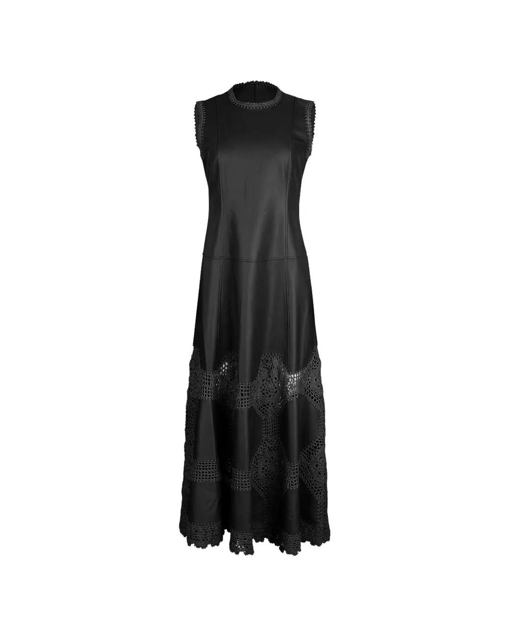 Ulla Johnson Black Ilana Leather Midi Dress