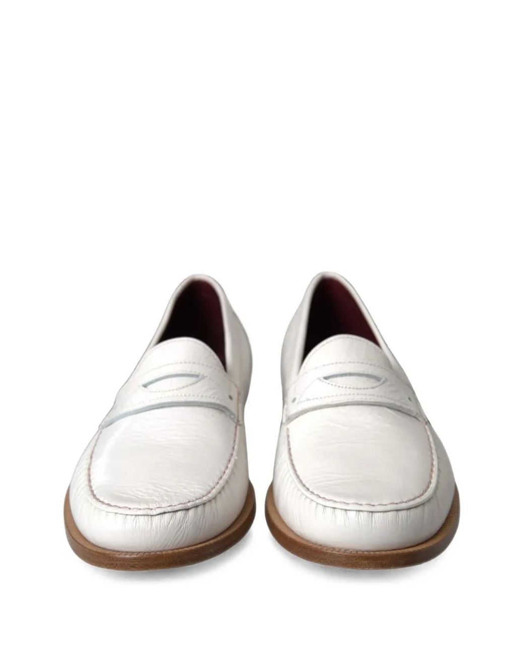 Dolce & Gabbana White Leather Loafers for men