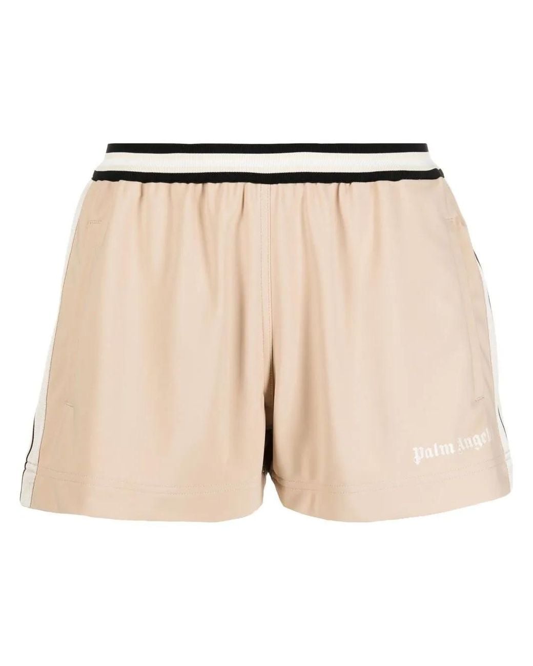 Palm Angels Natural Side Stripe Track Shorts