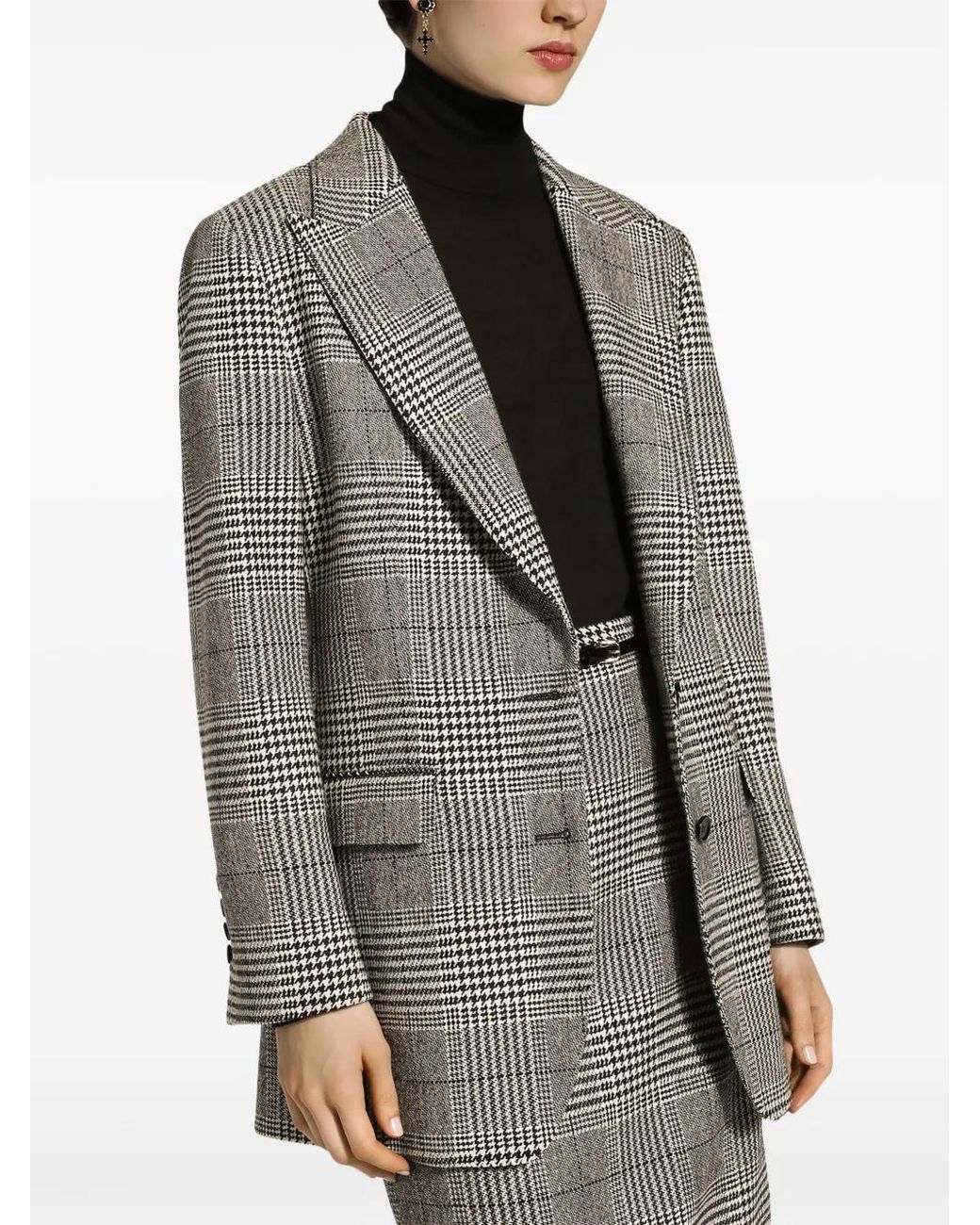 Dolce & Gabbana Gray Glen Plaid Blazer