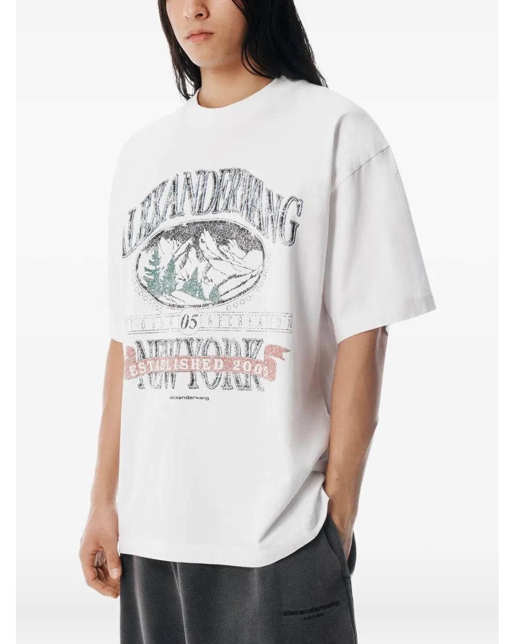Alexander Wang White Short Sleeve T-Shirt W/ Graphic Clothing