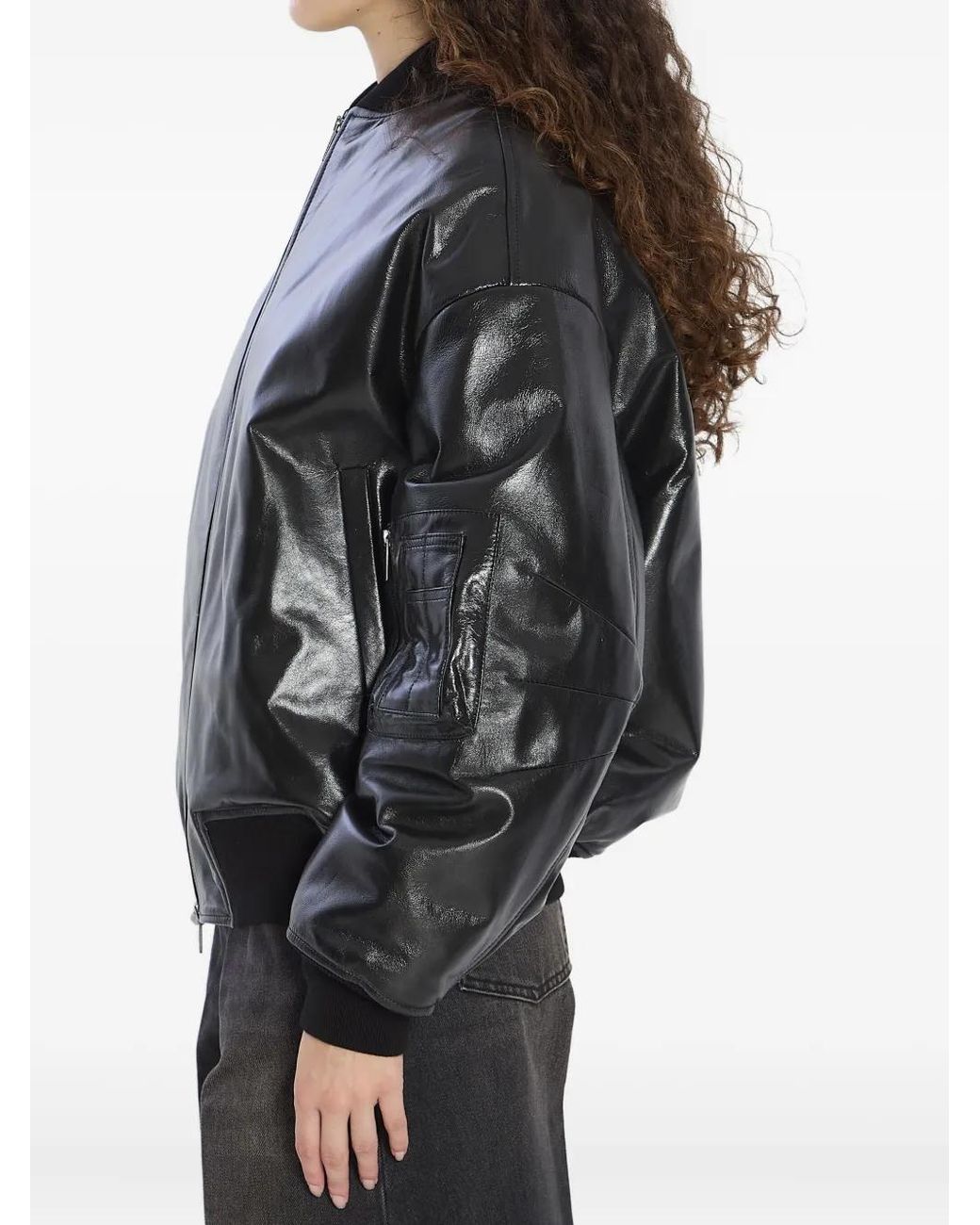 Salvatore Santoro Black Zip-Front Bomber Jacket